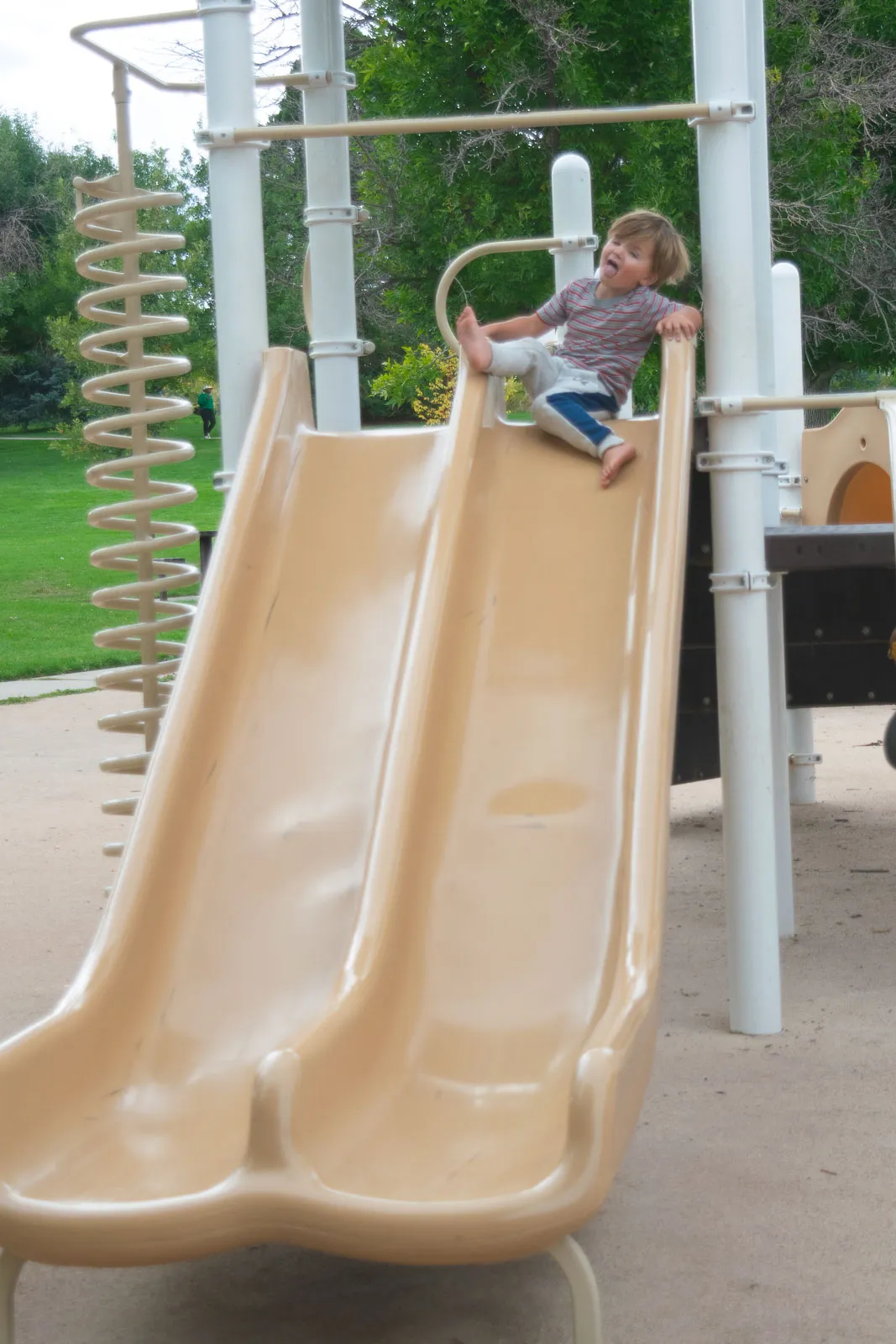 Claudia and her son at the park