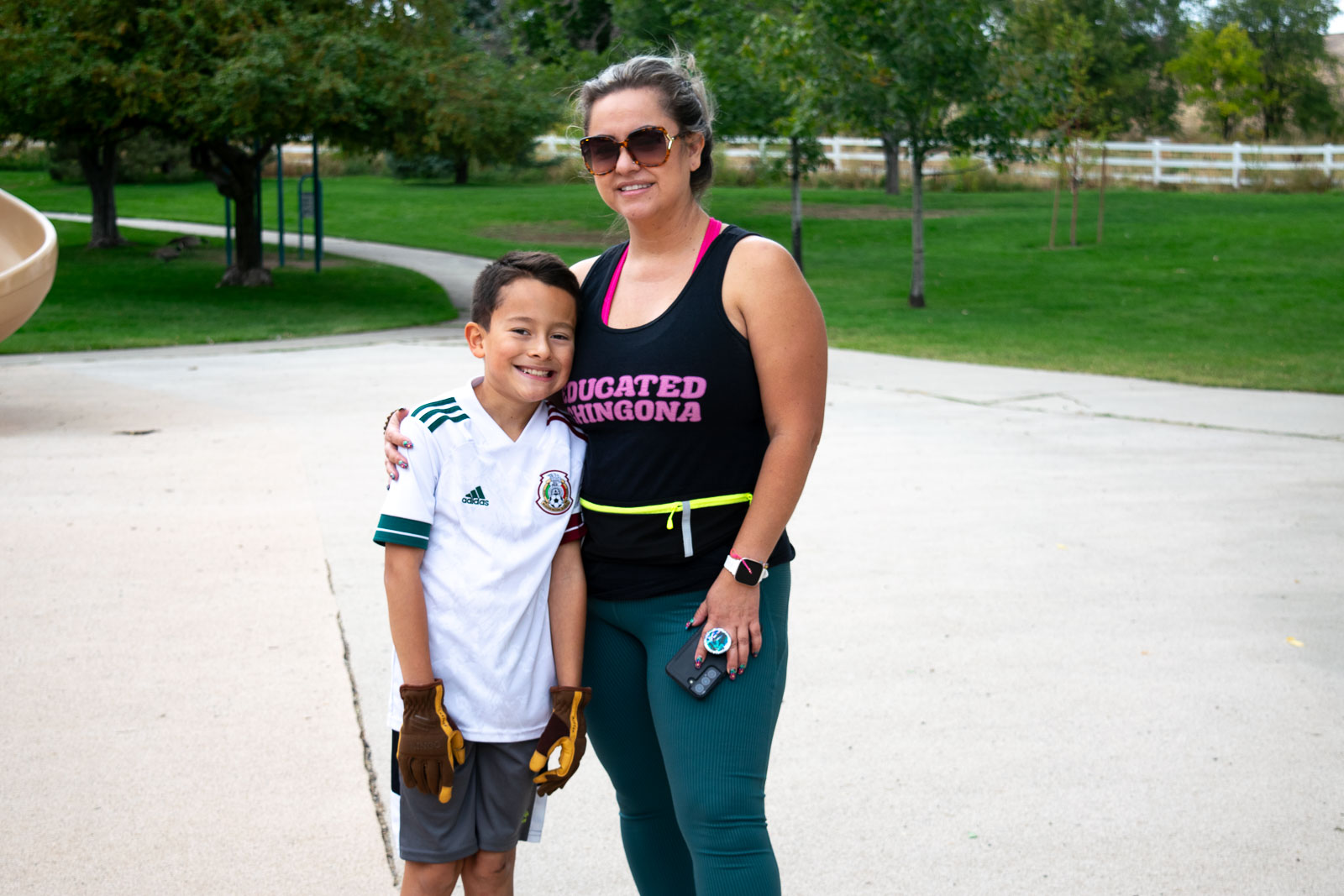 mother visiting park with her child