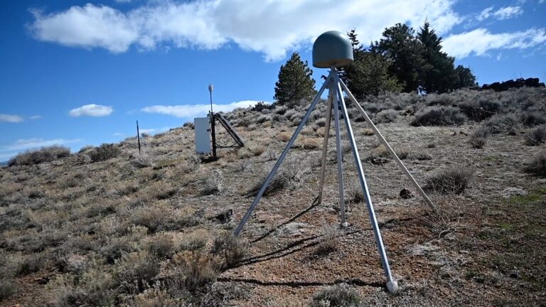 GPS monument on field